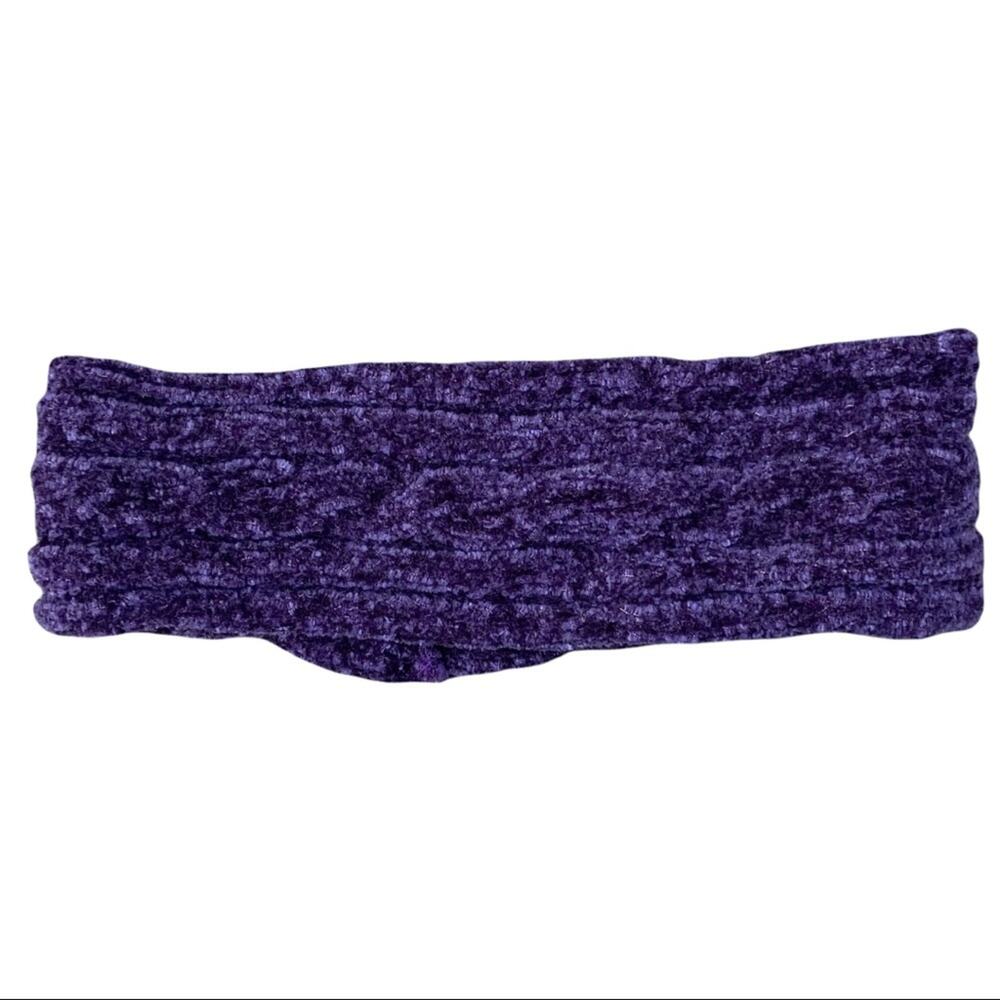 Soft Knit Purple Ear Warmer Headband Head Wrap One Size